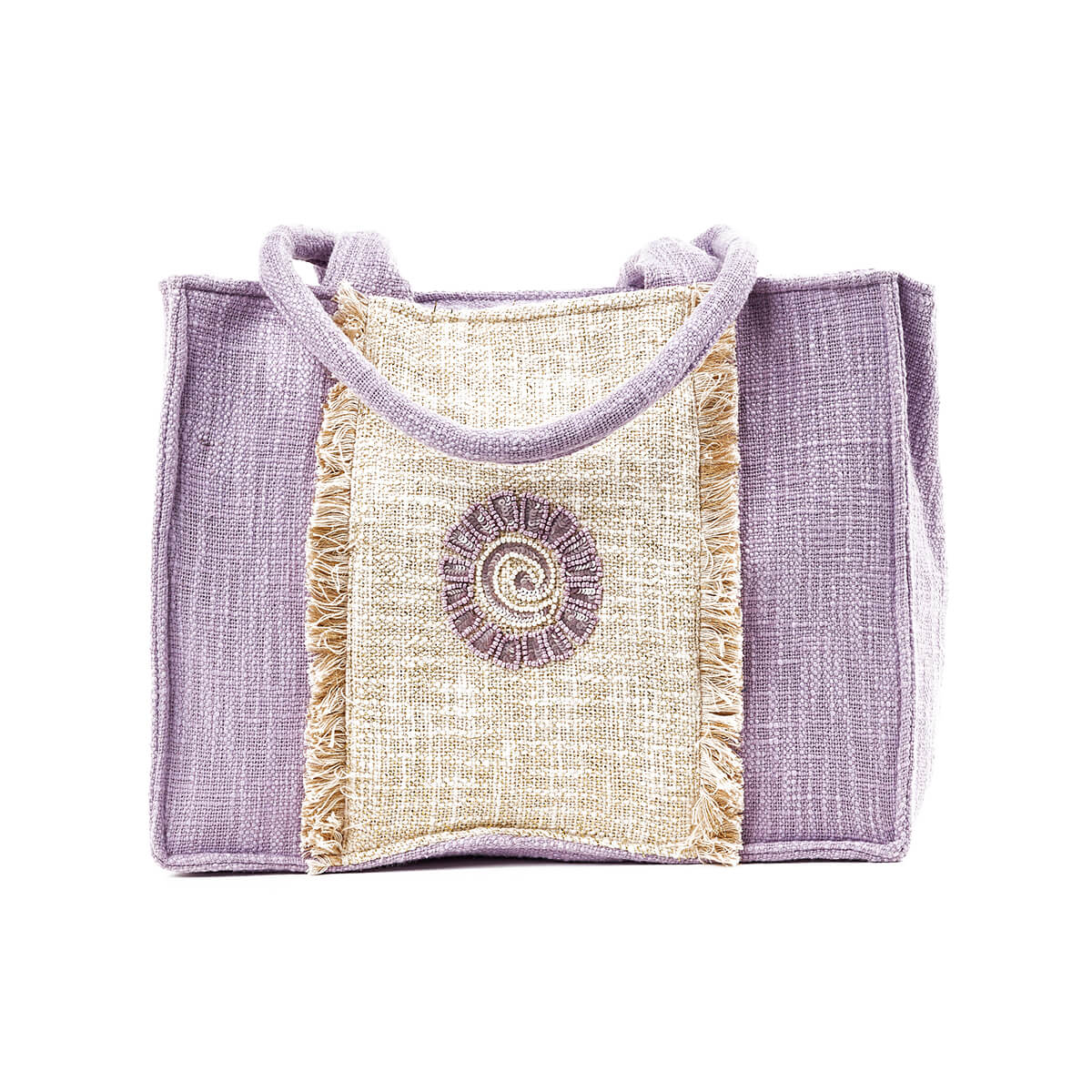 Verde Γυναικεία Τσάντα θαλάσσης 14-0227 απο Βαμβάκι & Γιούτα Μωβ