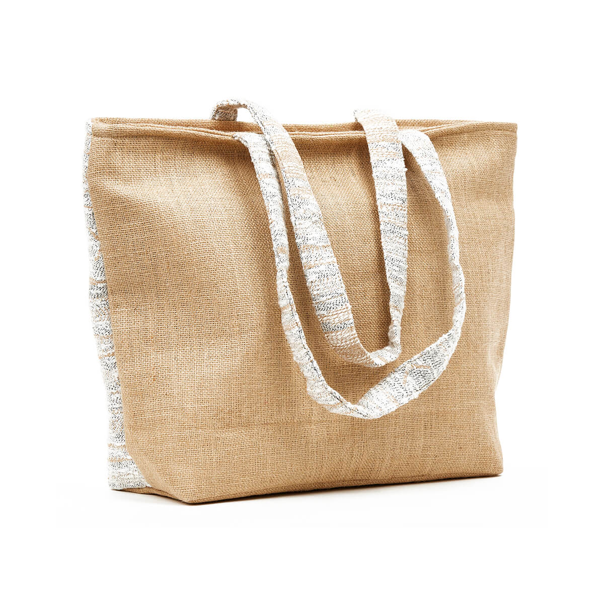 Verde Γυναικεία Τσάντα θαλάσσης 14-0231 απο Γιούτα & Ζακάρ Ασημί