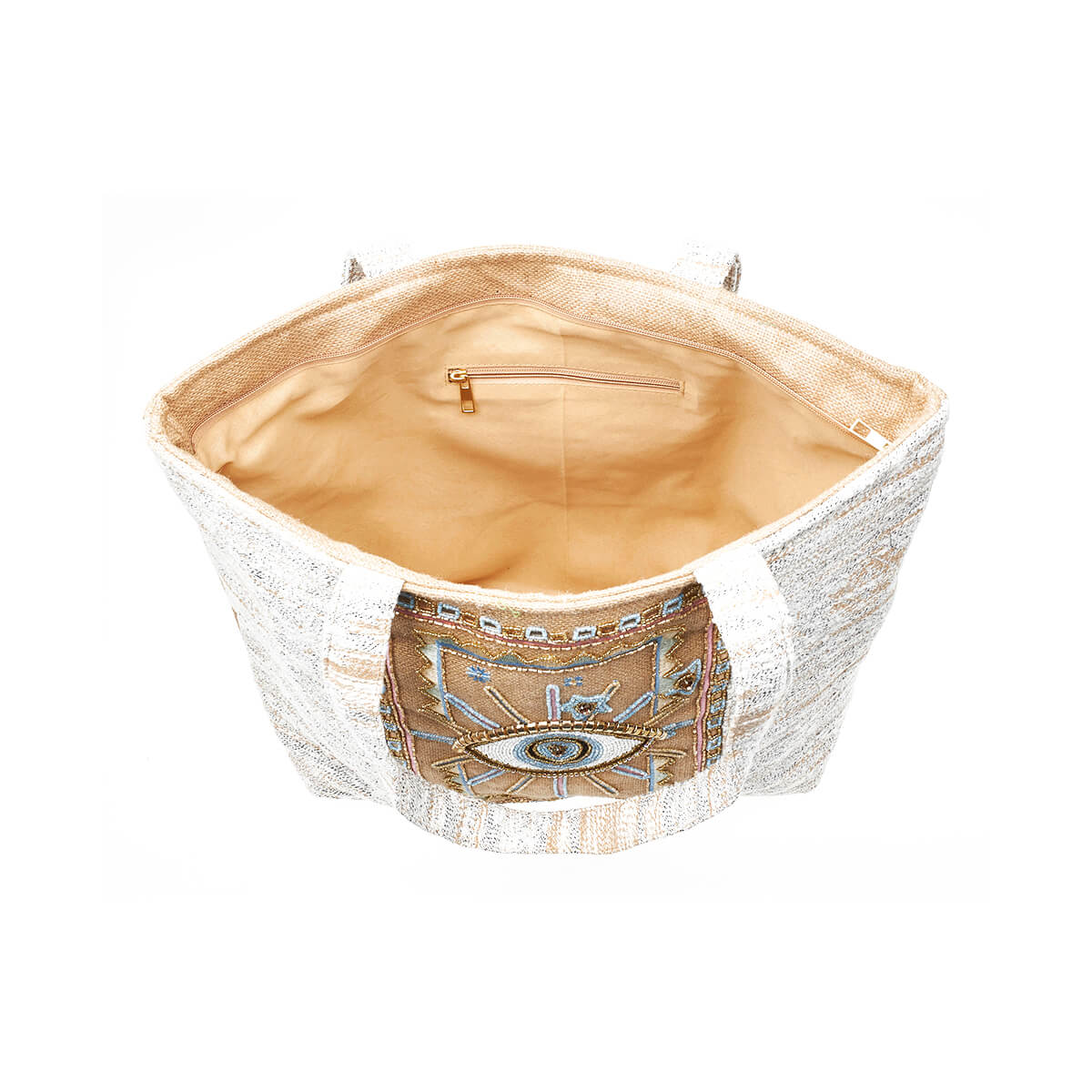 Verde Γυναικεία Τσάντα θαλάσσης 14-0231 απο Γιούτα & Ζακάρ Ασημί