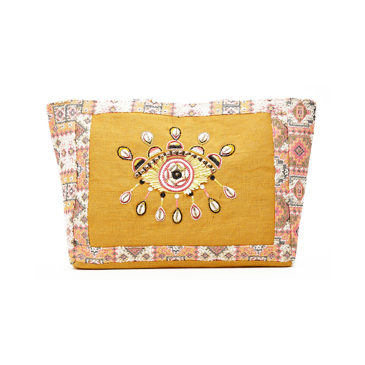 Verde Γυναικεία Τσάντα θαλάσσης 14-0232 απο Γιούτα & Ζακάρ Κίτρινο