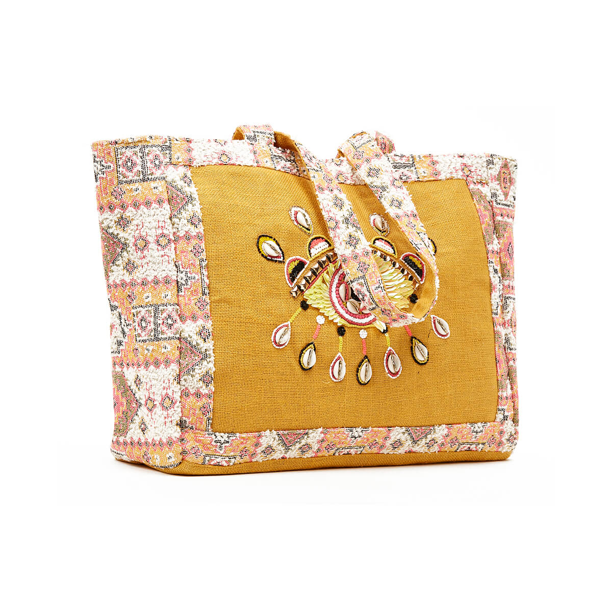 Verde Γυναικεία Τσάντα θαλάσσης 14-0232 απο Γιούτα & Ζακάρ Κίτρινο