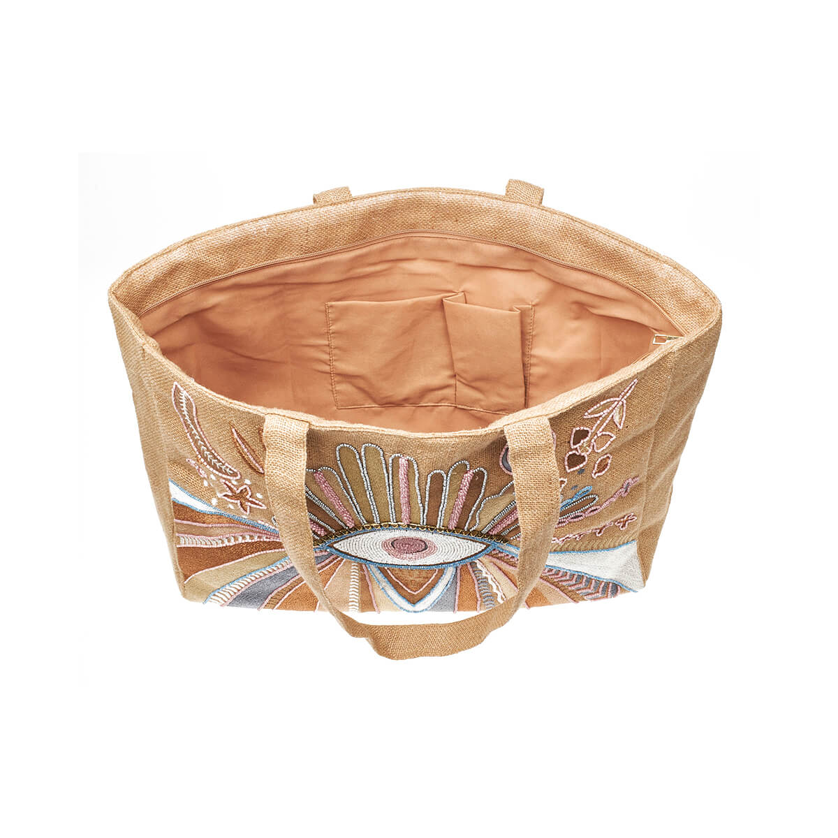 Verde Γυναικεία Τσάντα θαλάσσης 14-0237 Γιούτα Ροζ