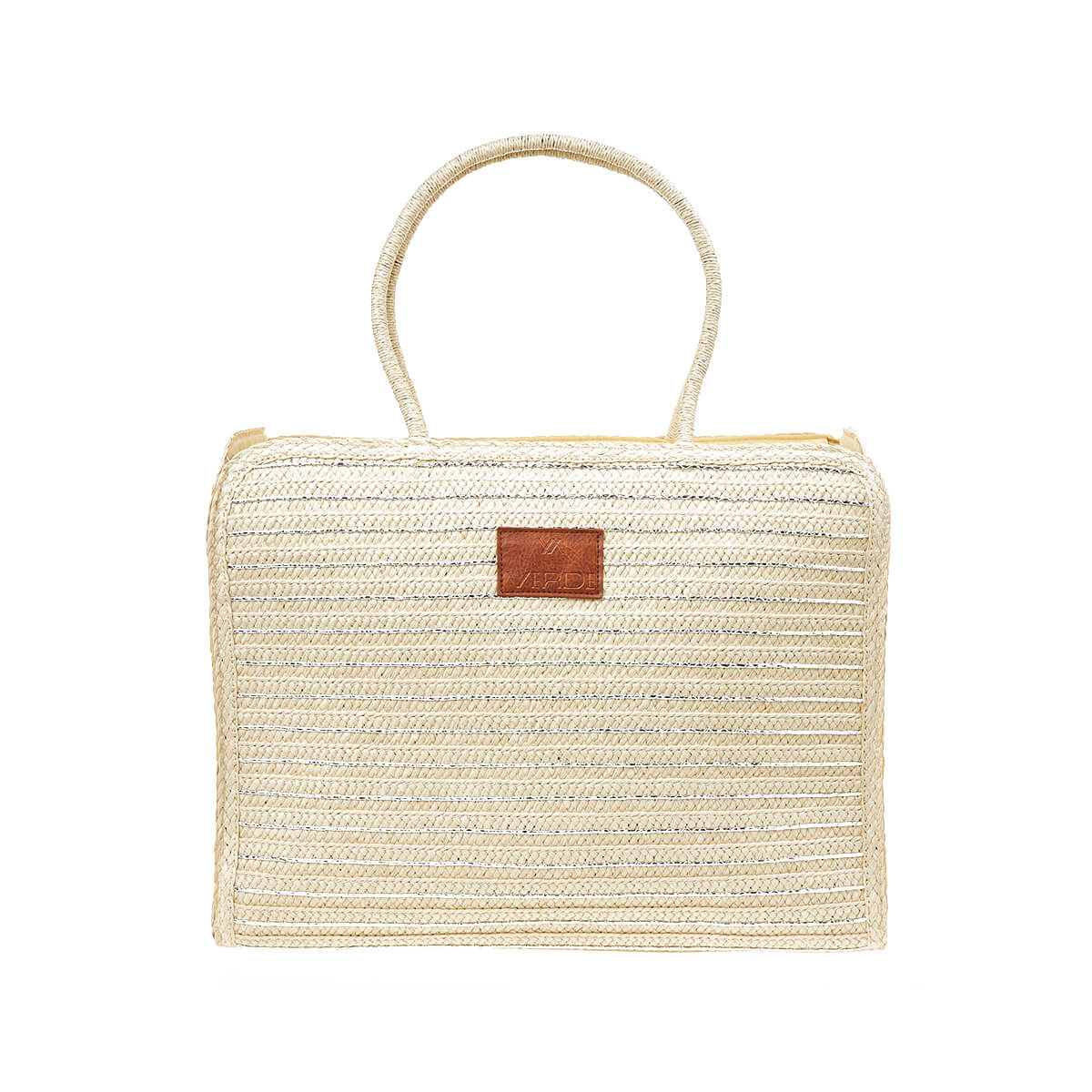 Verde Γυναικεία Τσάντα θαλάσσης 14-0238 Ψάθινη ΕκρούΑσημί