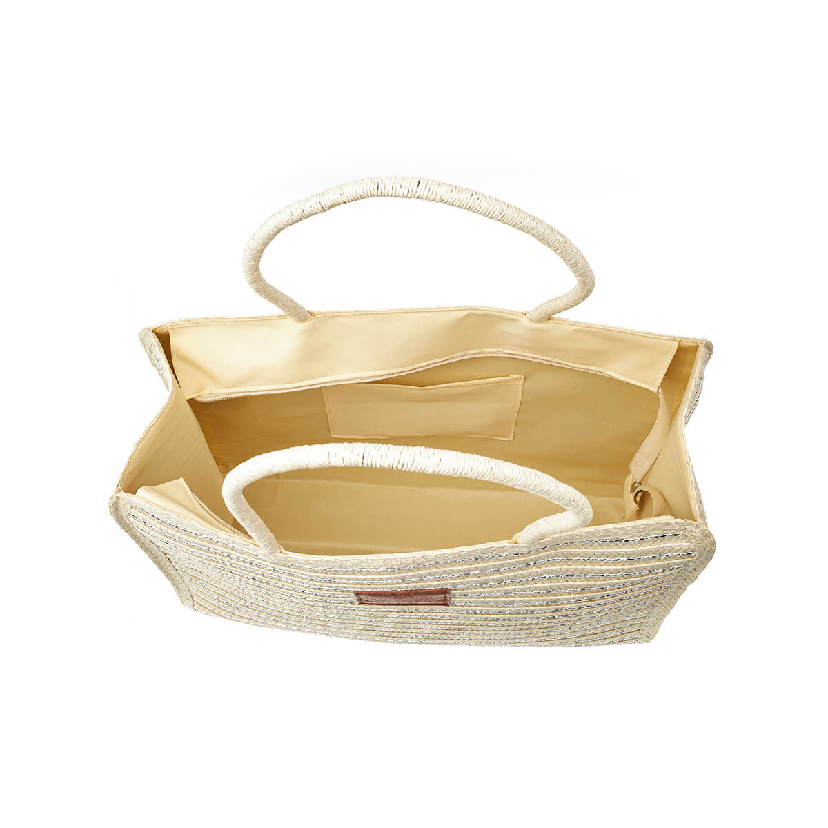 Verde Γυναικεία Τσάντα θαλάσσης 14-0238 Ψάθινη ΕκρούΑσημί