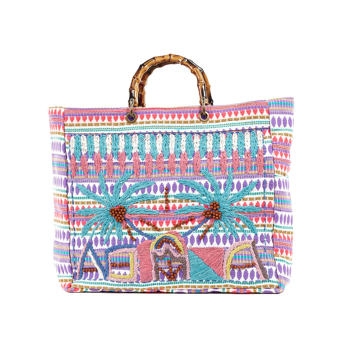 Verde Γυναικεία Τσάντα θαλάσσης 14-0252 Βισκόζη Λιλά