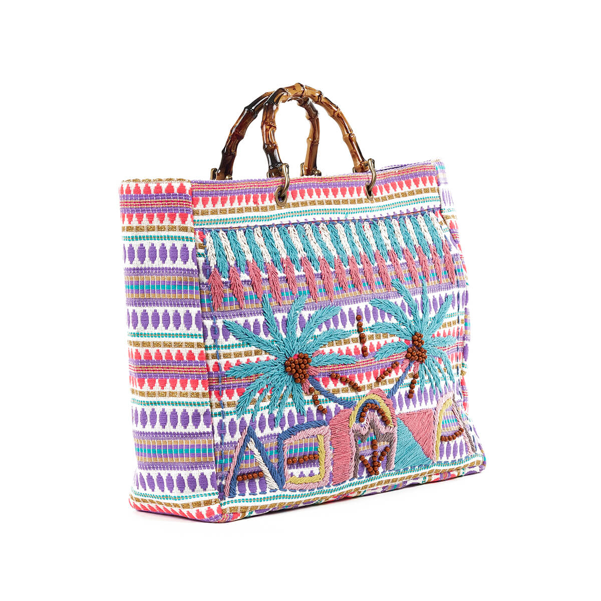 Verde Γυναικεία Τσάντα θαλάσσης 14-0252 Βισκόζη Λιλά