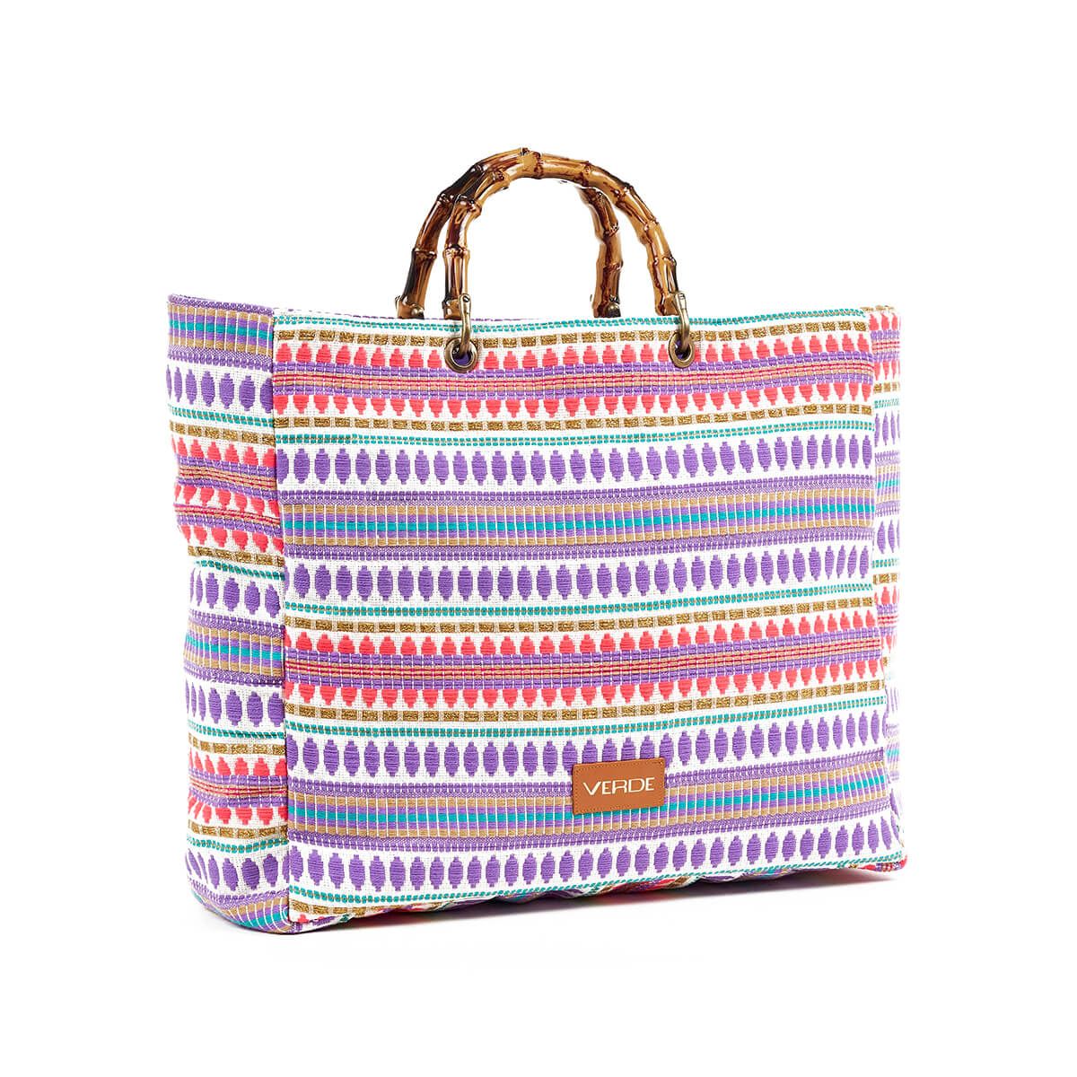 Verde Γυναικεία Τσάντα θαλάσσης 14-0252 Βισκόζη Λιλά