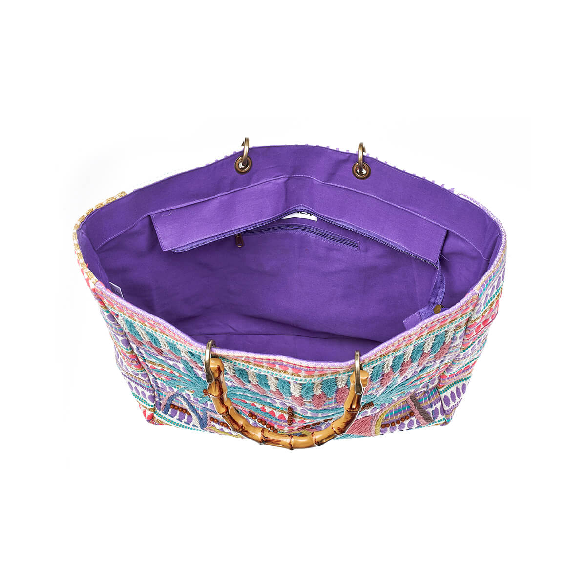 Verde Γυναικεία Τσάντα θαλάσσης 14-0252 Βισκόζη Λιλά