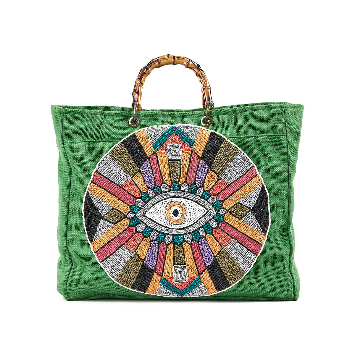 Verde Γυναικεία Τσάντα θαλάσσης 14-0253 Γιούτα Πράσινο