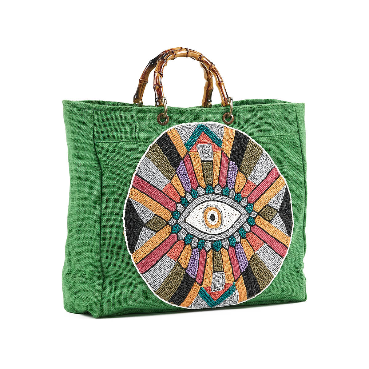 Verde Γυναικεία Τσάντα θαλάσσης 14-0253 Γιούτα Πράσινο