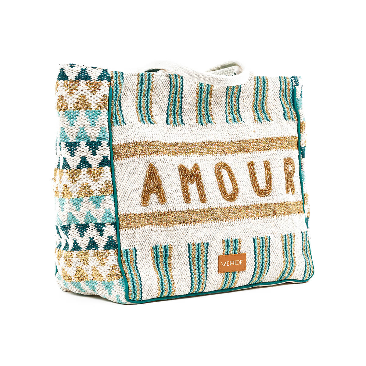 Verde Γυναικεία Τσάντα θαλάσσης 14-0258 Βαμβακερή Γαλάζιο Verde Γυναικεία Τσάντα θαλάσσης 14-0258 Βαμβακερή Γαλάζιο