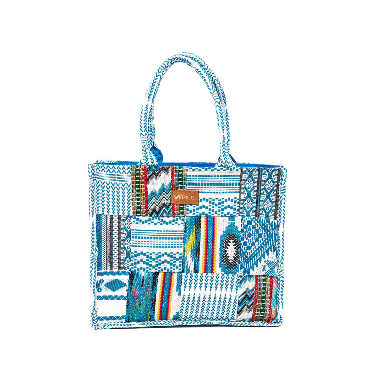 Verde Γυναικεία Τσάντα θαλάσσης 14-0259 Βισκόζη Μπλε