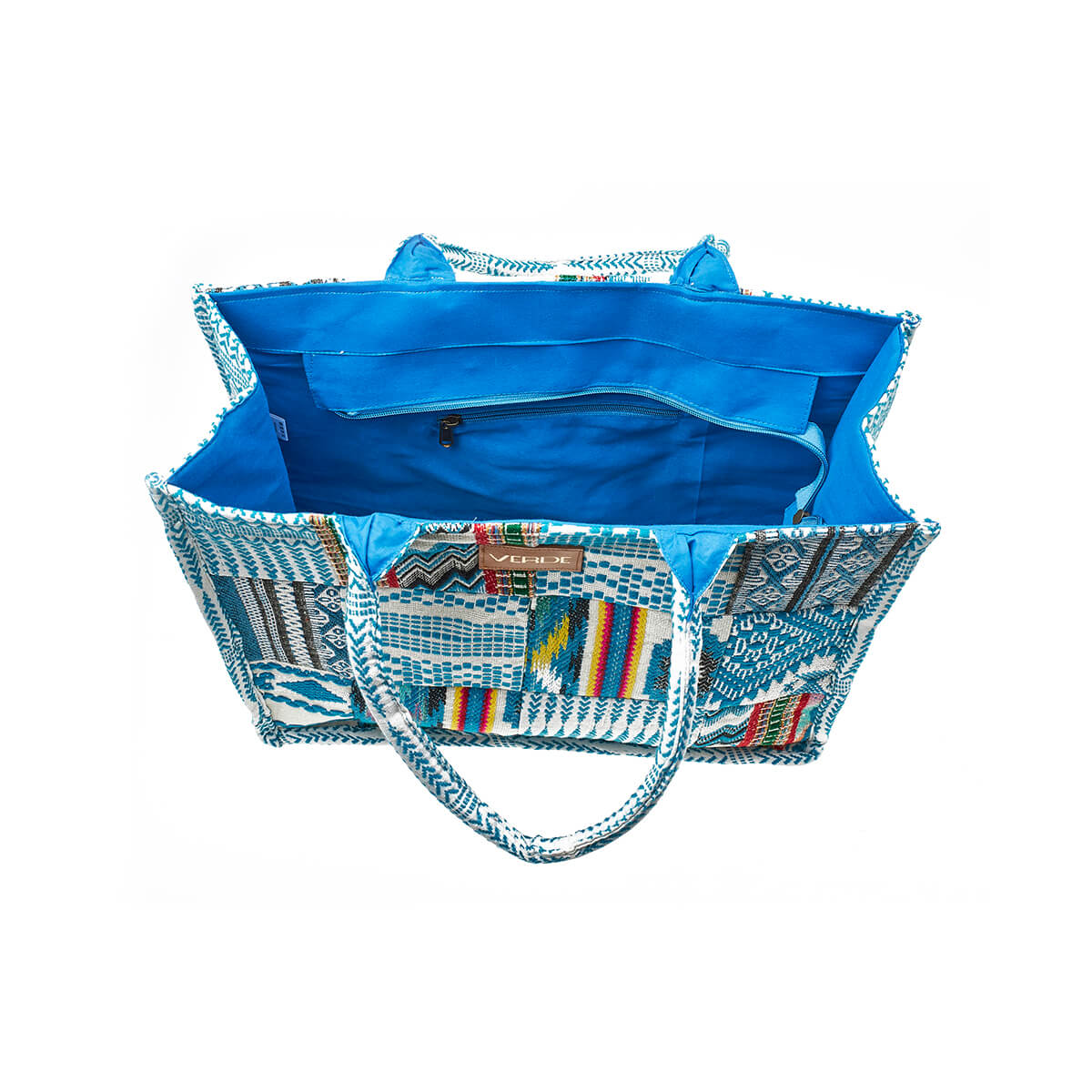 Verde Γυναικεία Τσάντα θαλάσσης 14-0259 Βισκόζη Μπλε