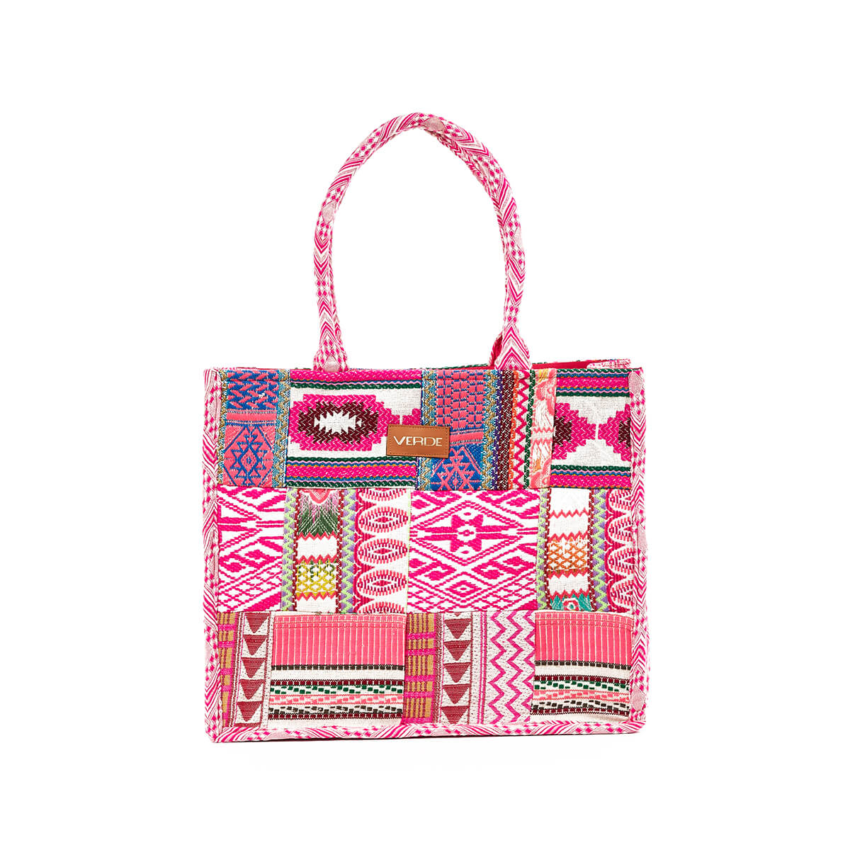 Verde Γυναικεία Τσάντα θαλάσσης 14-0259 Βισκόζη Φούξια