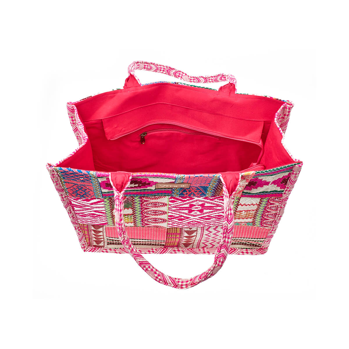 Verde Γυναικεία Τσάντα θαλάσσης 14-0259 Βισκόζη Φούξια