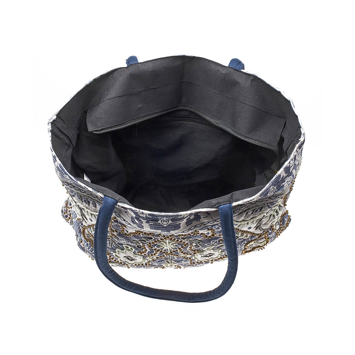 Verde Γυναικεία Τσάντα θαλάσσης 14-0260 Βισκόζη Μπλε