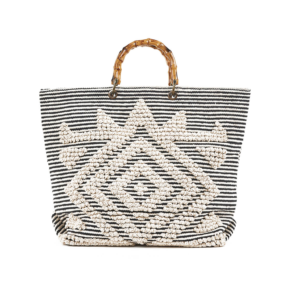 Verde Γυναικεία Τσάντα θαλάσσης 14-0262 Βαμβακερή Μαύρο