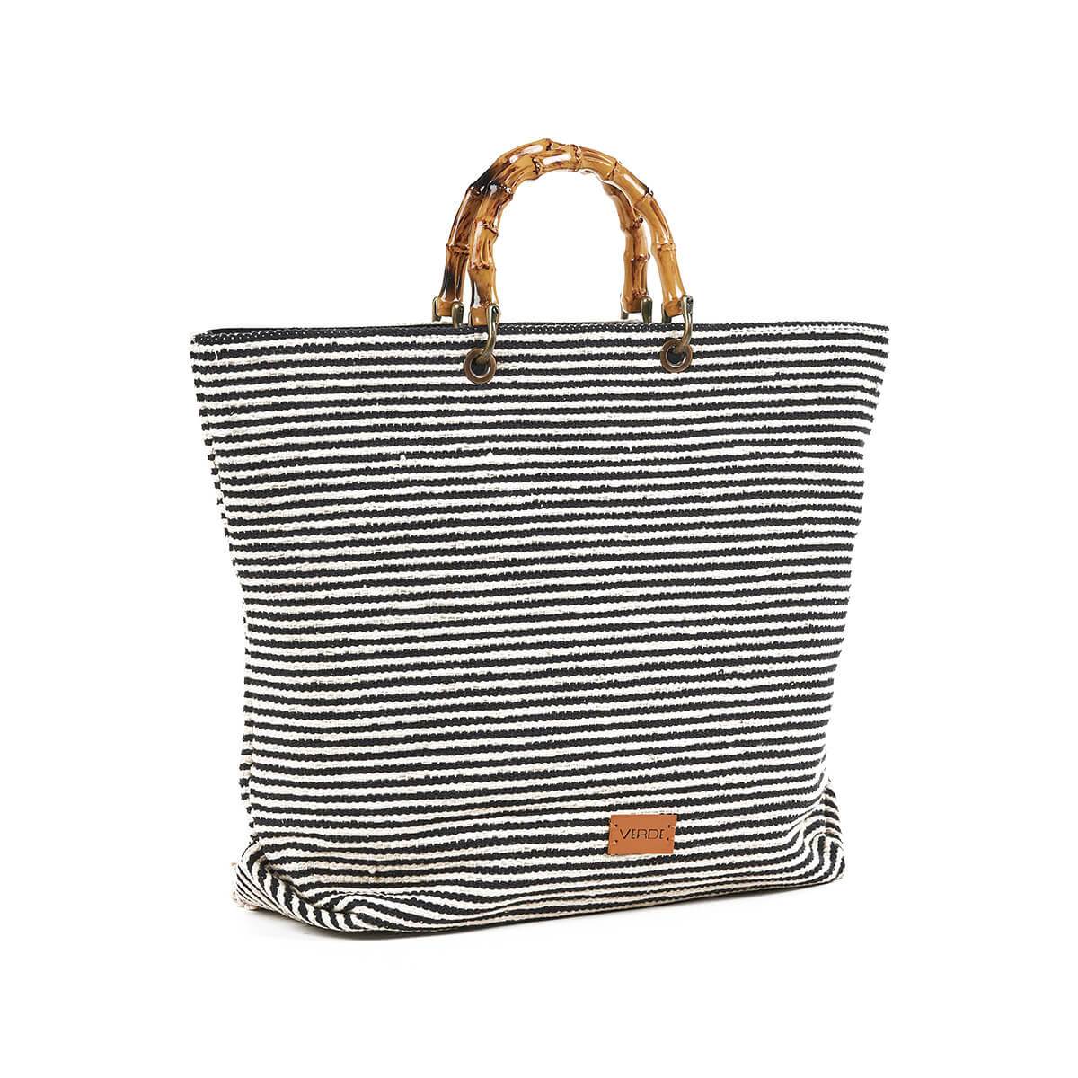 Verde Γυναικεία Τσάντα θαλάσσης 14-0262 Βαμβακερή Μαύρο