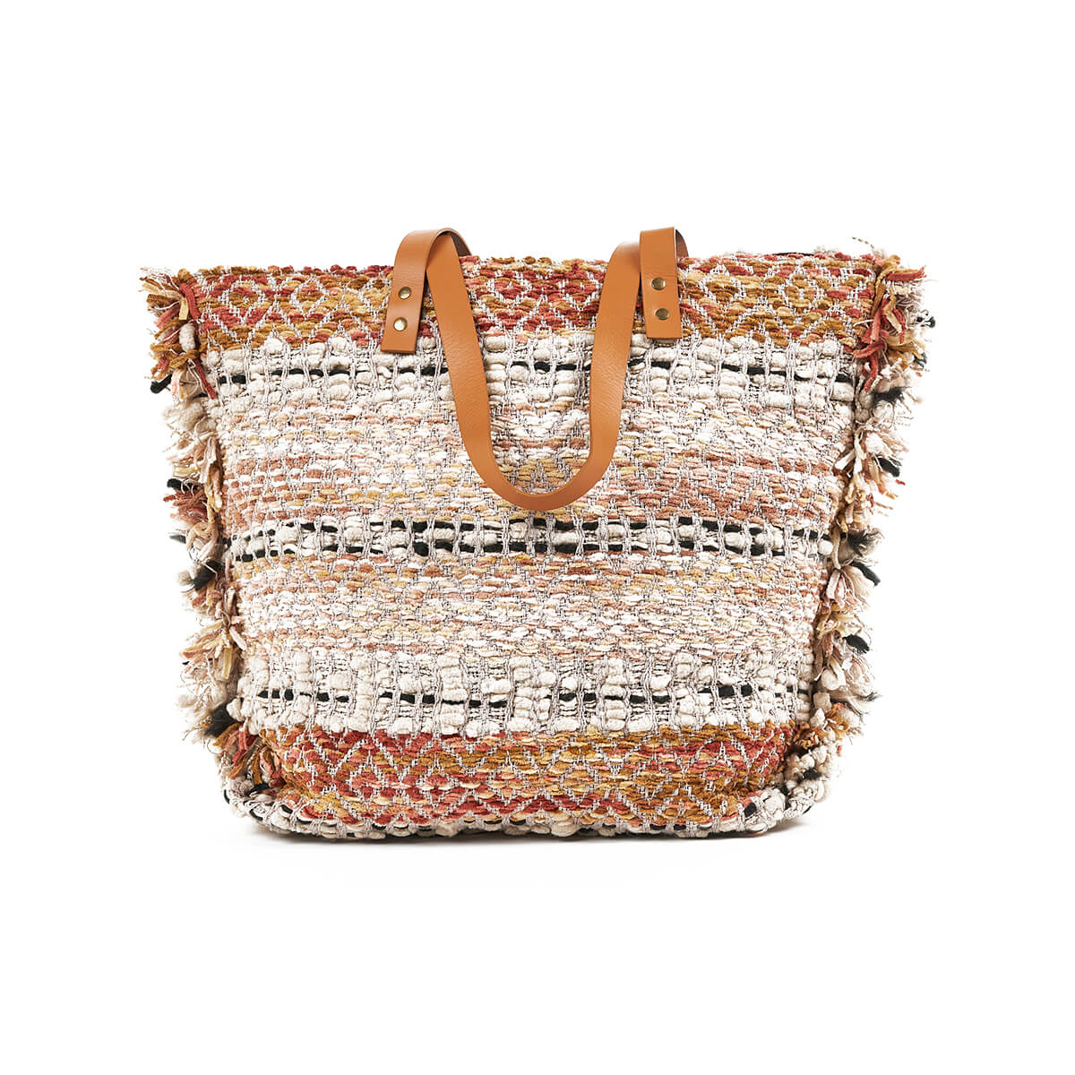 Verde Γυναικεία Τσάντα θαλάσσης 14-0263 Βισκόζη Πορτοκαλί