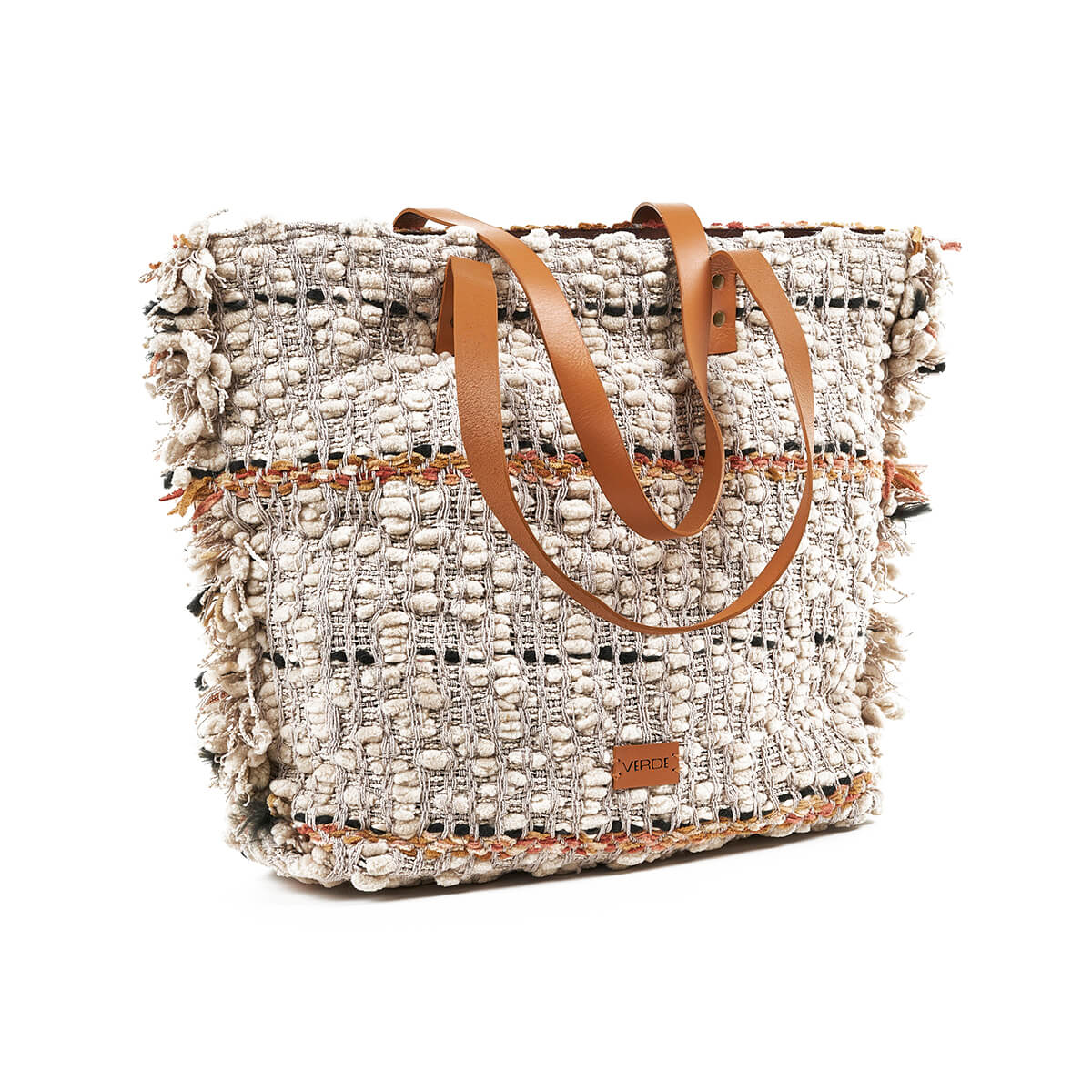 Verde Γυναικεία Τσάντα θαλάσσης 14-0263 Βισκόζη Πορτοκαλί