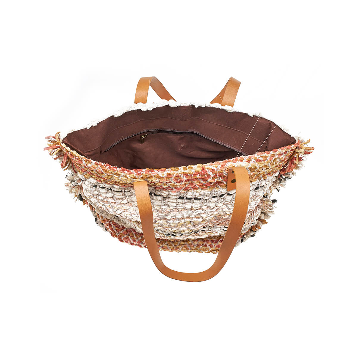 Verde Γυναικεία Τσάντα θαλάσσης 14-0263 Βισκόζη Πορτοκαλί