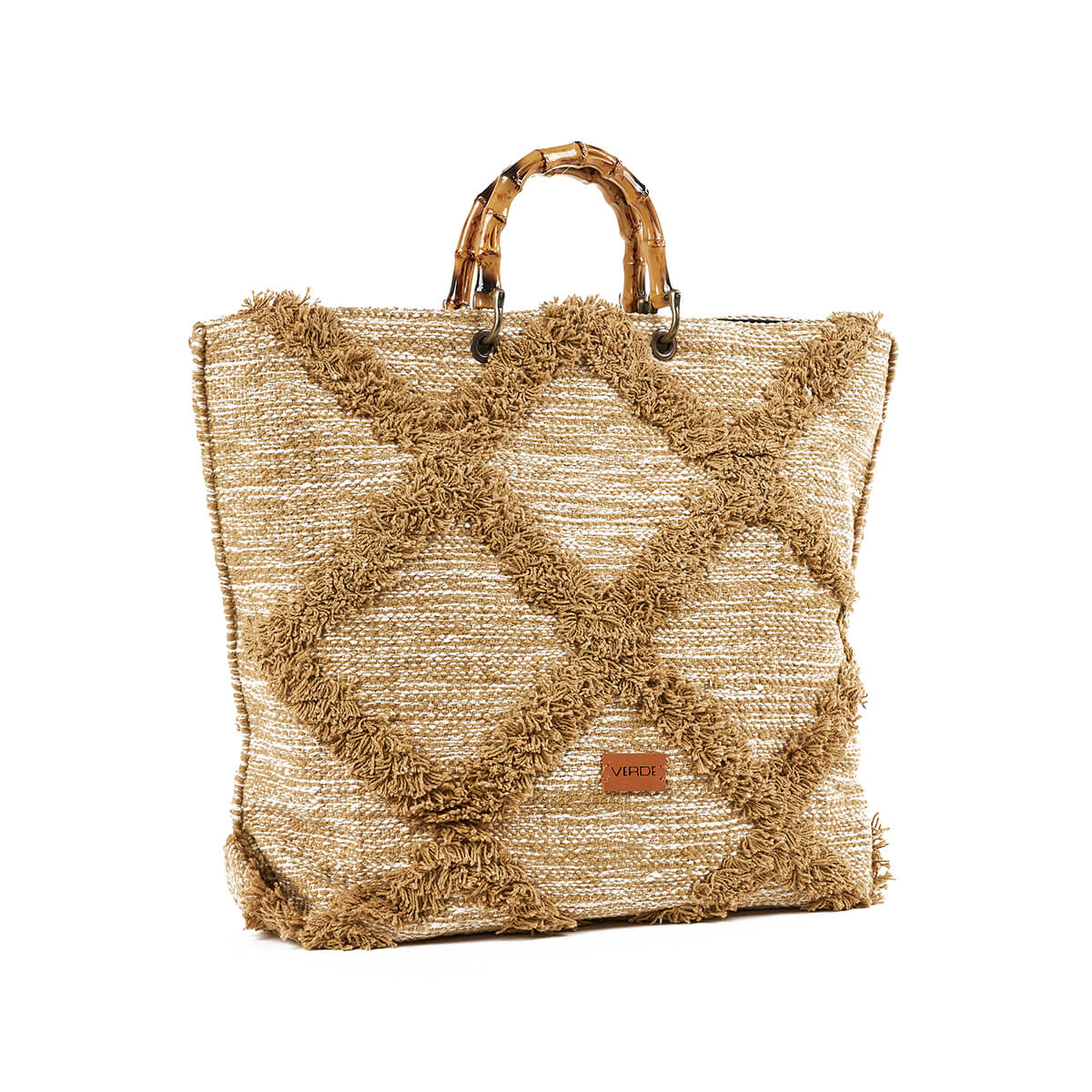 Verde Γυναικεία Τσάντα θαλάσσης 14-0265 Βαμβακερή Μπεζ Verde Γυναικεία Τσάντα θαλάσσης 14-0265 Βαμβακερή Μπεζ