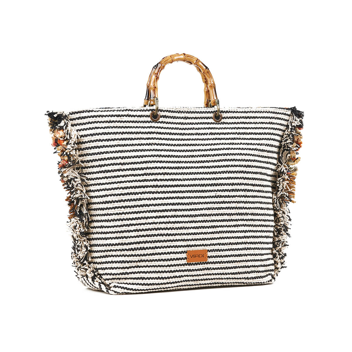 Verde Γυναικεία Τσάντα θαλάσσης 14-0266 Βαμβακερή Πολύχρωμο