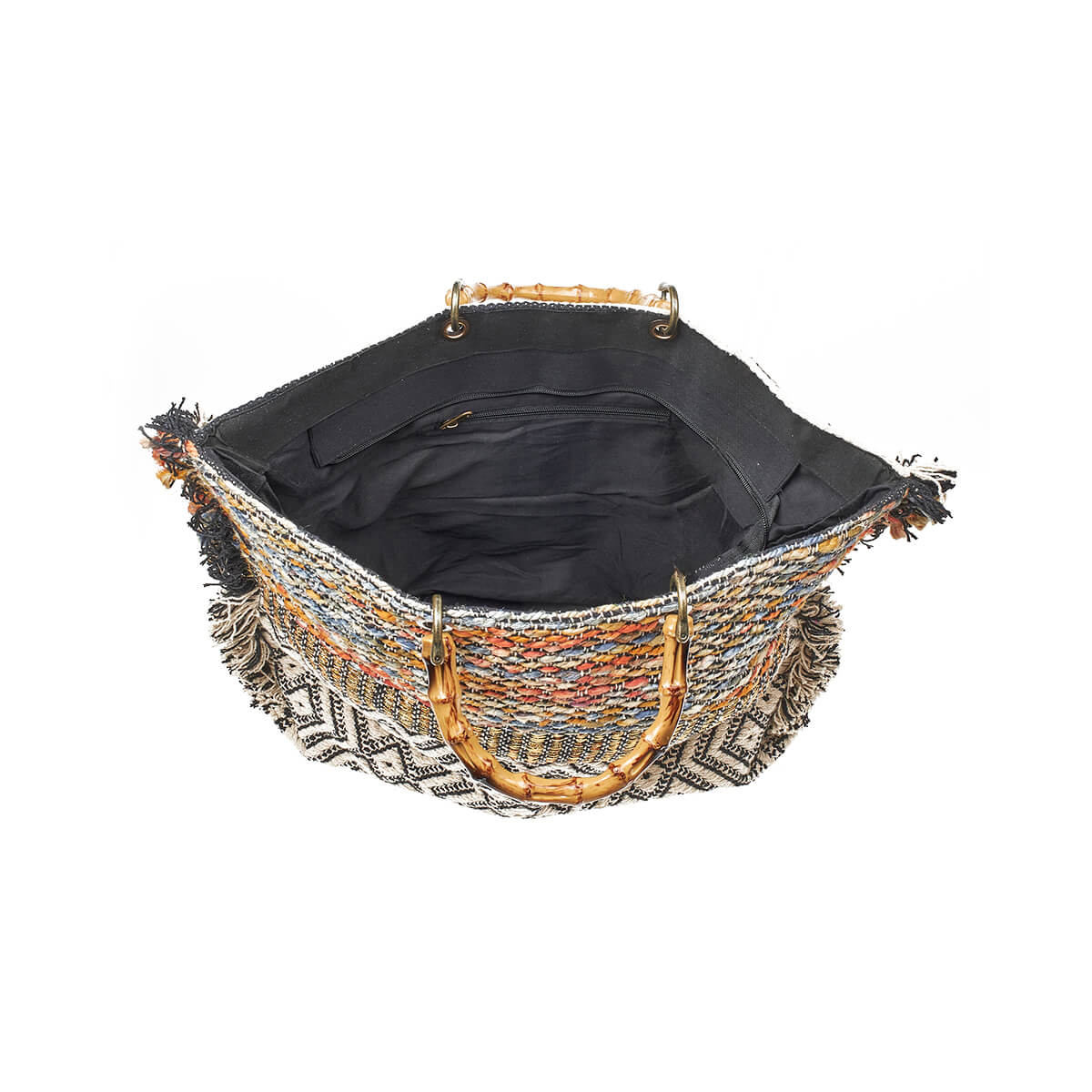 Verde Γυναικεία Τσάντα θαλάσσης 14-0266 Βαμβακερή Πολύχρωμο