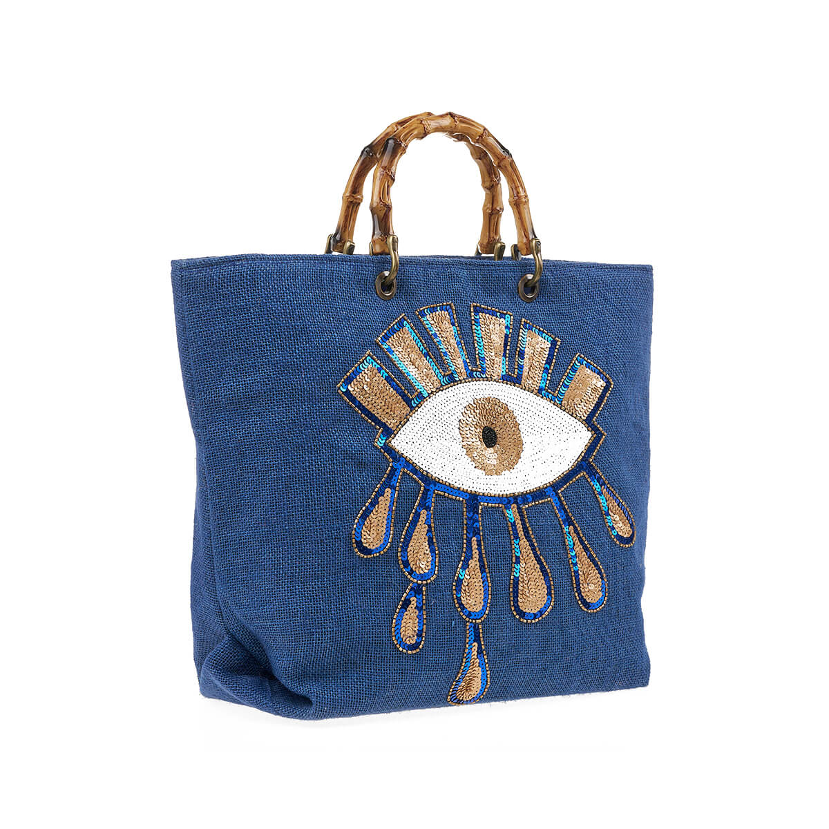 Verde Γυναικεία Τσάντα θαλάσσης 14-0268 Γιούτα Μπλε Verde Γυναικεία Τσάντα θαλάσσης 14-0268 Γιούτα Μπλε