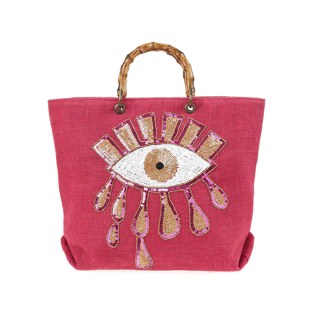 Verde Γυναικεία Τσάντα θαλάσσης 14-0268 Γιούτα Φούξια