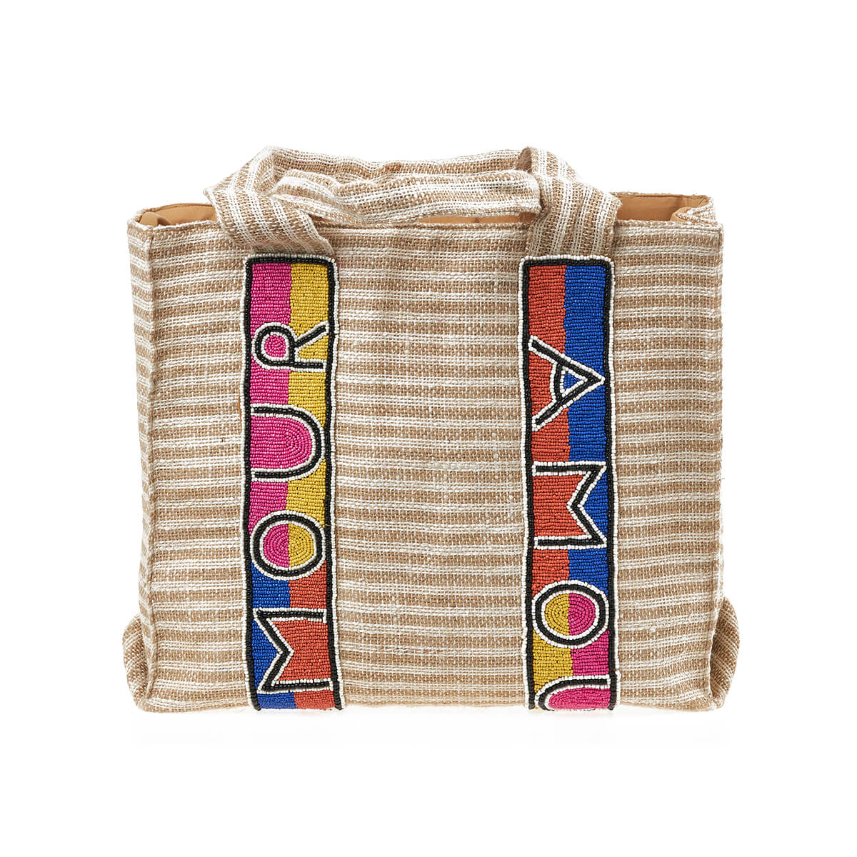 Verde Γυναικεία Τσάντα θαλάσσης 14-0269 Γιούτα Μπεζ