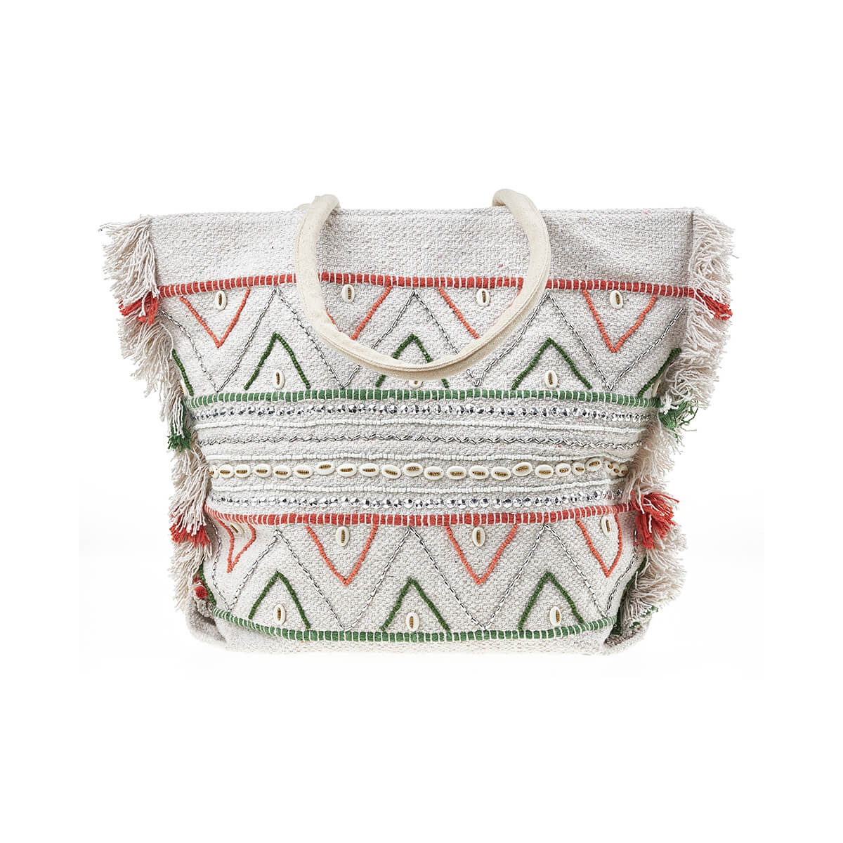 Verde Γυναικεία Τσάντα θαλάσσης 14-0270 Βαμβακερή Πορτοκαλί