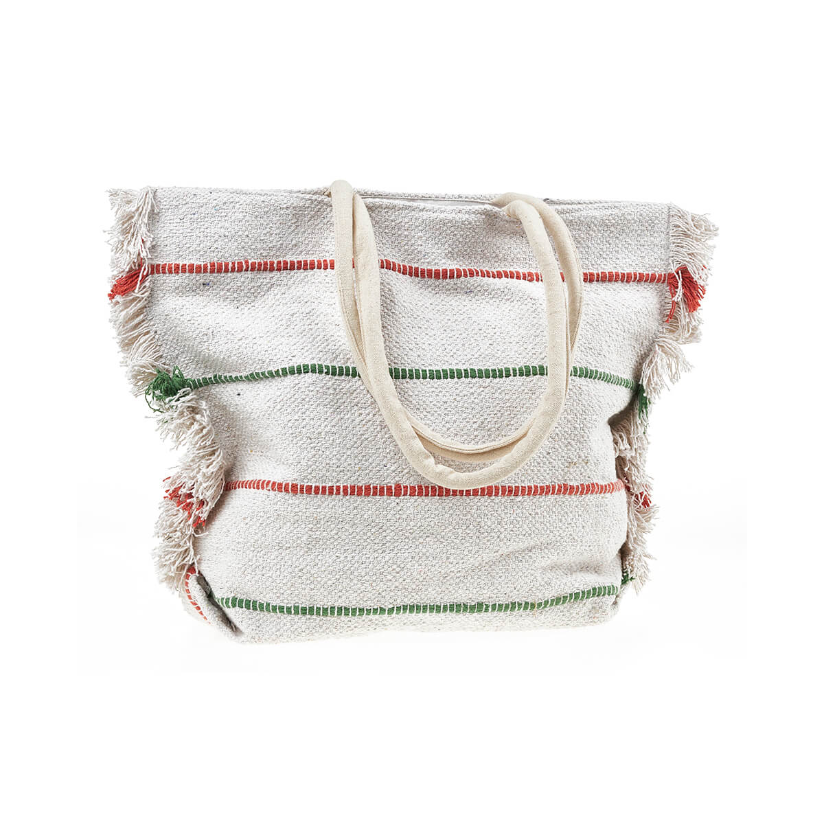 Verde Γυναικεία Τσάντα θαλάσσης 14-0270 Βαμβακερή Πορτοκαλί