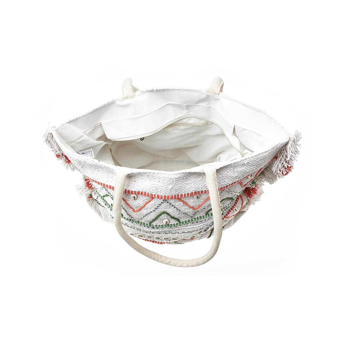 Verde Γυναικεία Τσάντα θαλάσσης 14-0270 Βαμβακερή Πορτοκαλί