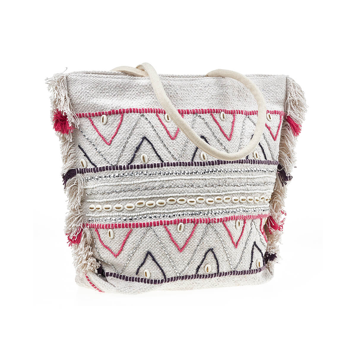 Verde Γυναικεία Τσάντα θαλάσσης 14-0270 Βαμβακερή Φούξια Verde Γυναικεία Τσάντα θαλάσσης 14-0270 Βαμβακερή Φούξια