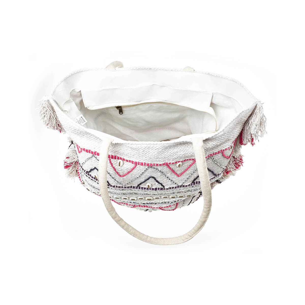 Verde Γυναικεία Τσάντα θαλάσσης 14-0270 Βαμβακερή Φούξια