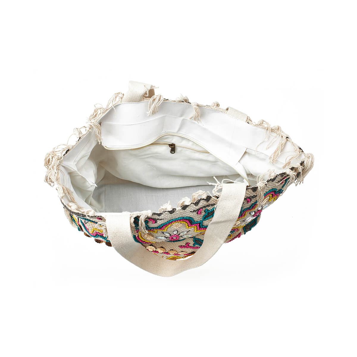 Verde Γυναικεία Τσάντα θαλάσσης 14-0271 Βαμβακερή Πολύχρωμο