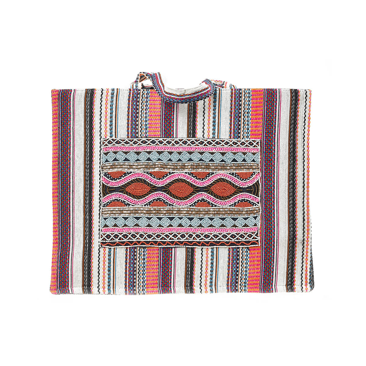 Verde Γυναικεία Τσάντα θαλάσσης 14-0274 Βαμβάκι Πολύχρωμο