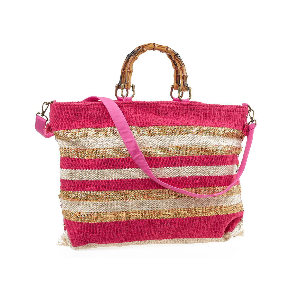 Verde Γυναικεία Τσάντα θαλάσσης 14-0277 Βαμβακερή Φούξια Verde Γυναικεία Τσάντα θαλάσσης 14-0277 Βαμβακερή Φούξια