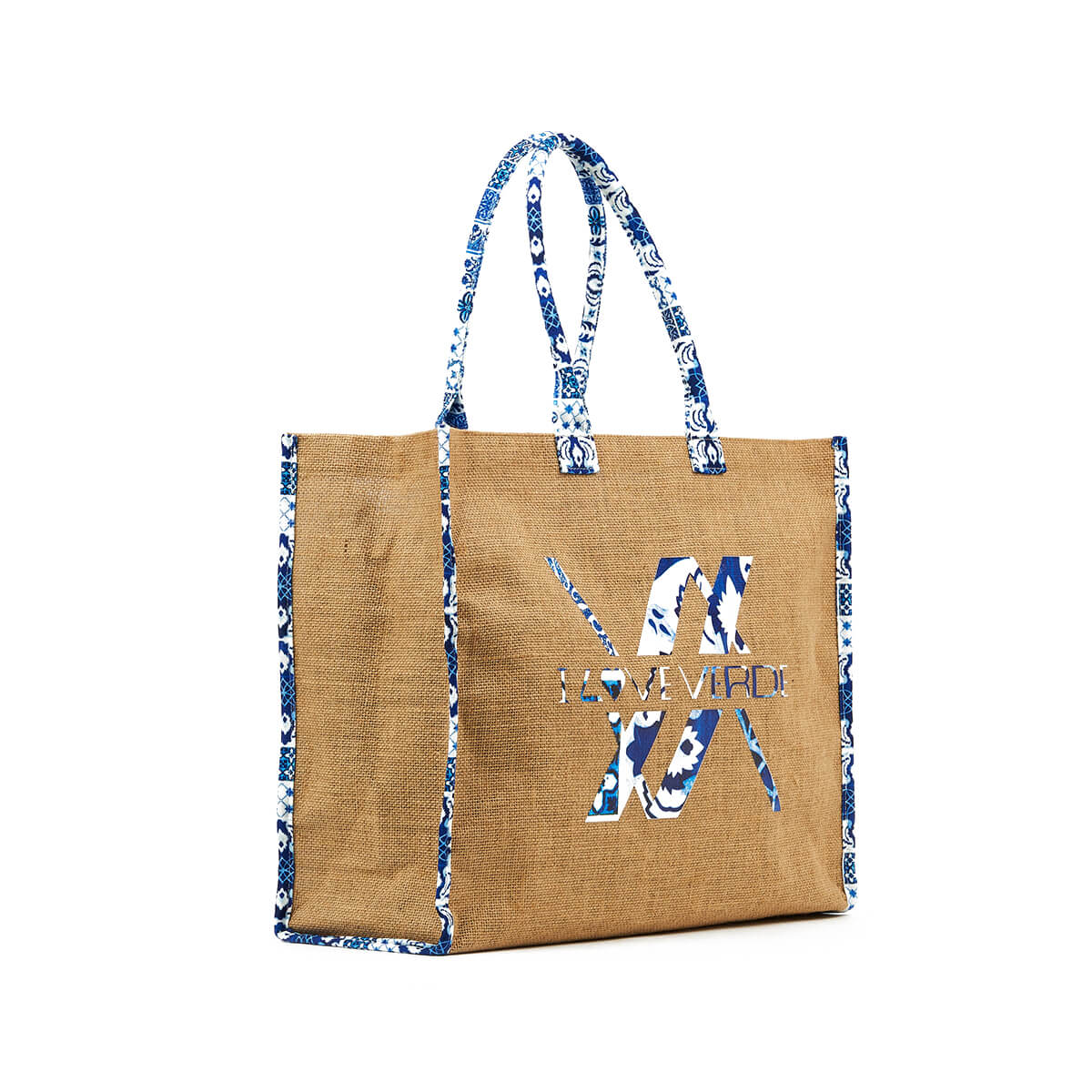 Verde Γυναικεία Τσάντα θαλάσσης 14-0291 Γιούτα Μπεζ