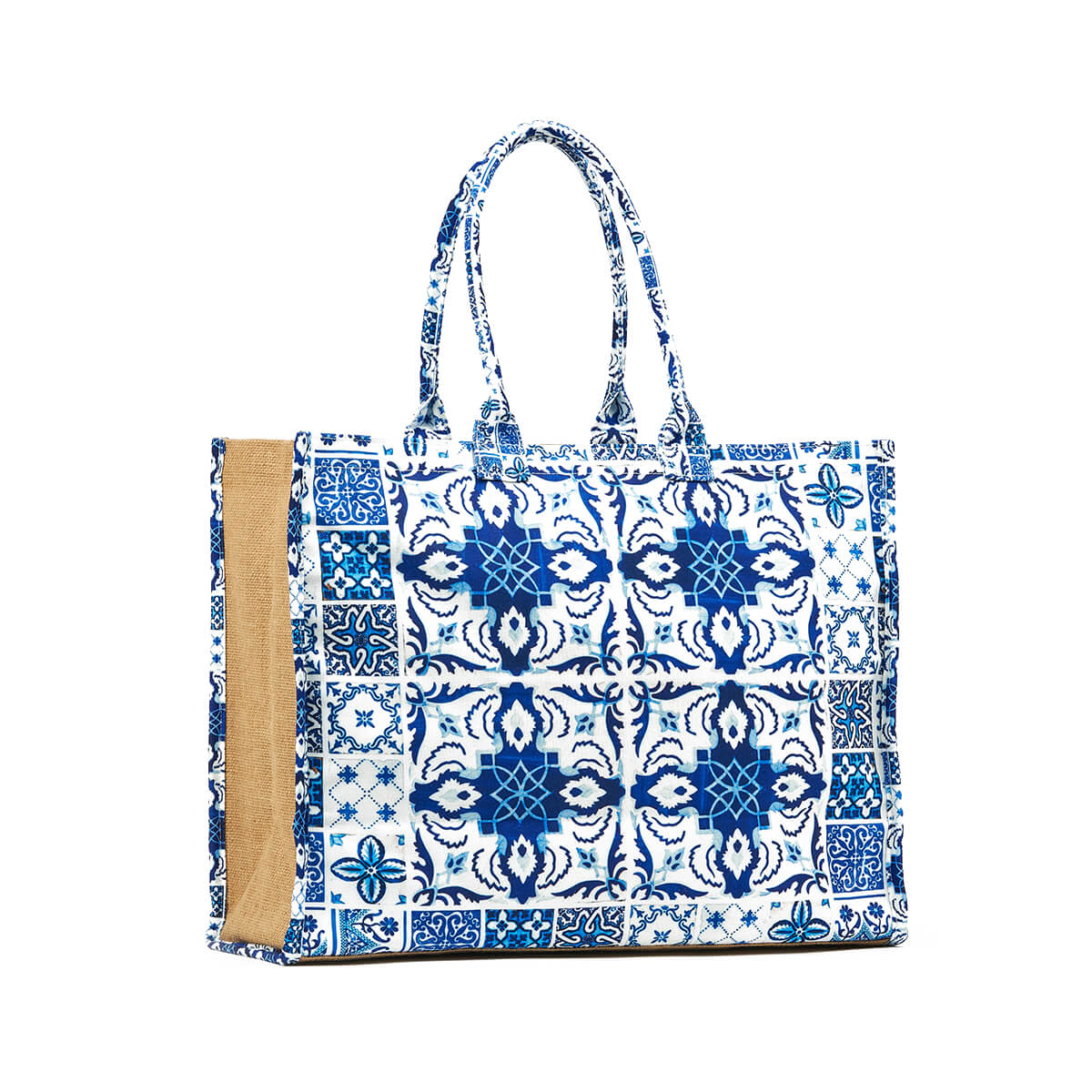 Verde Γυναικεία Τσάντα θαλάσσης 14-0291 Γιούτα Μπεζ