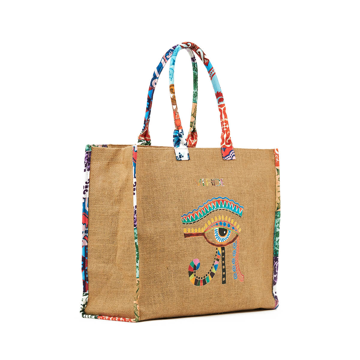 Verde Γυναικεία Τσάντα θαλάσσης 14-0292 Γιούτα Μπεζ