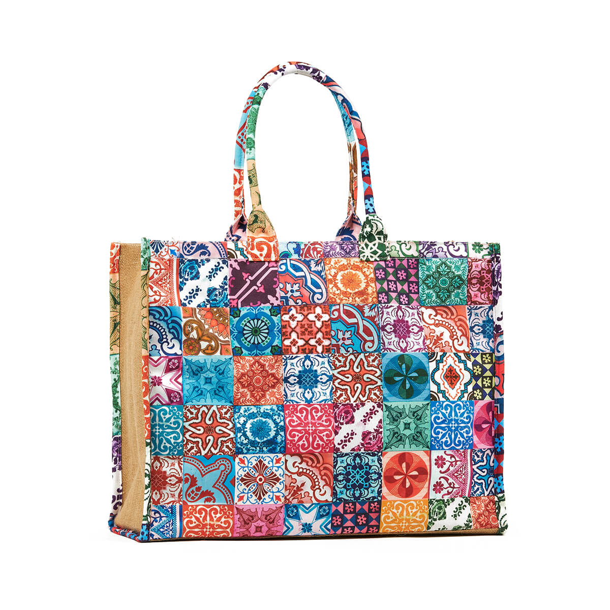 Verde Γυναικεία Τσάντα θαλάσσης 14-0292 Γιούτα Μπεζ