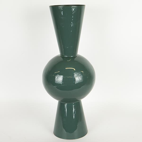 ΒΑΖΟ ΜΕΤΑΛΛΙΚΟ ΠΡΑΣΙΝΟ ΣΚΟΥΡΟ 25x25x60cm