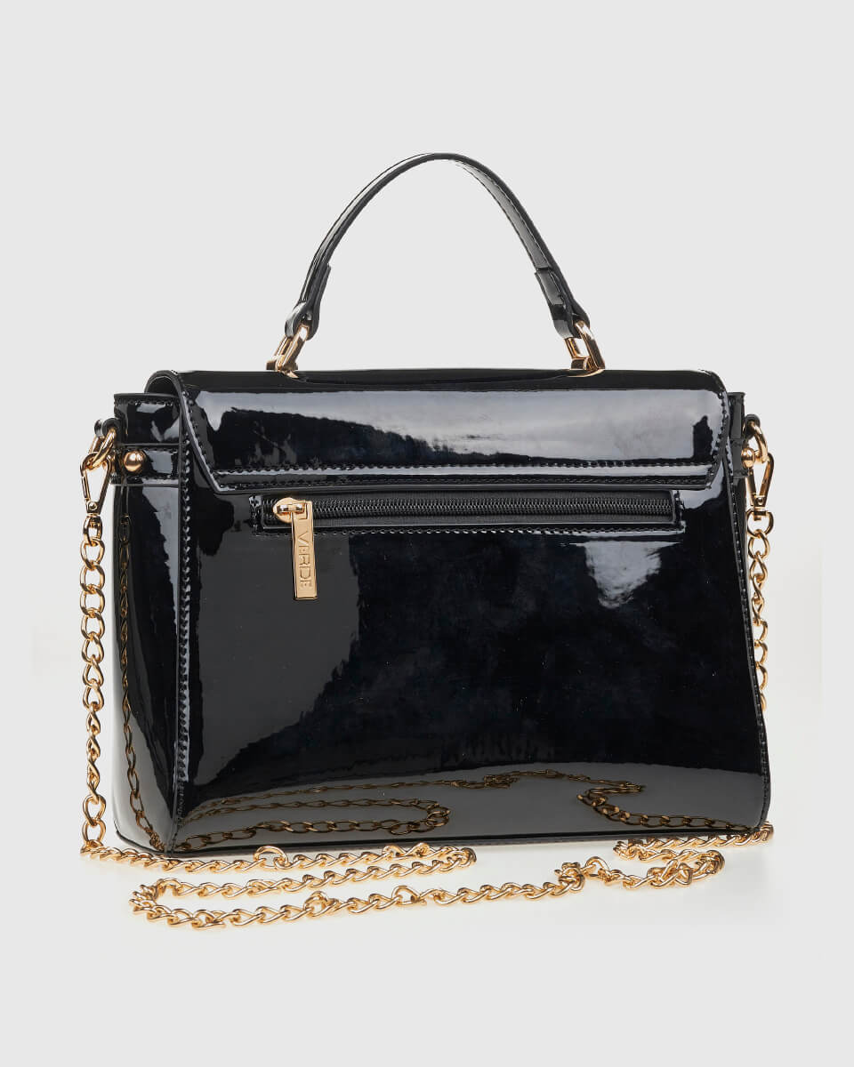 VERDE ΓΥΝΑΙΚΕΙΑ ΤΣΑΝΤΑ ΧΕΙΡΟΣ 16-0008138  ANIMAL PRINT ΜΑΥΡΟ