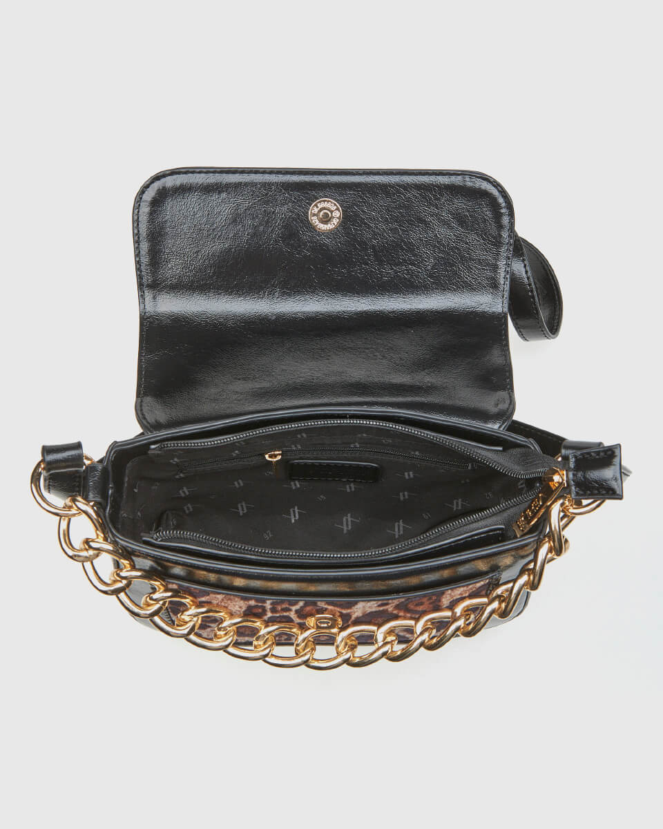 VERDE ΓΥΝΑΙΚΕΙΑ ΤΣΑΝΤΑ ΧΙΑΣΤΙ 16-0008139  ANIMAL PRINT ΜΑΥΡΟ