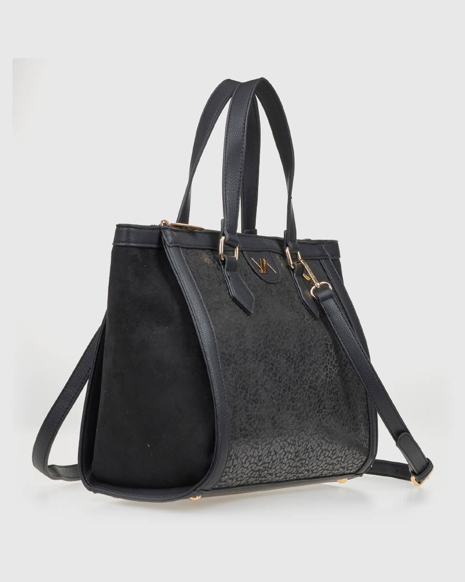 VERDE ΓΥΝΑΙΚΕΙΑ ΤΣΑΝΤΑ ΧΕΙΡΟΣ 16-0008174  ANIMAL PRINT ΜΑΥΡΟ