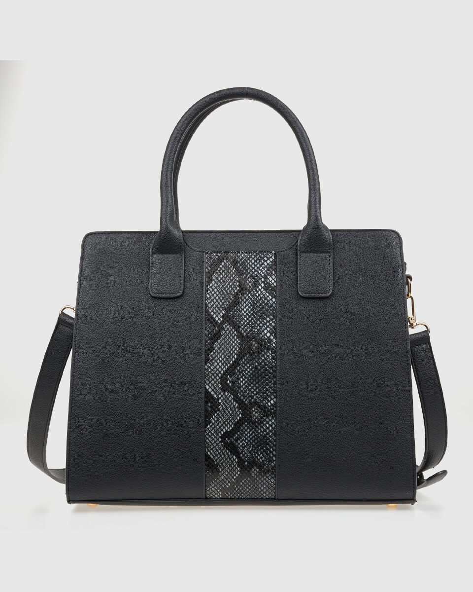 VERDE ΓΥΝΑΙΚΕΙΑ ΤΣΑΝΤΑ ΧΕΙΡΟΣ 16-0008179  ANIMAL PRINT ΜΑΥΡΟ