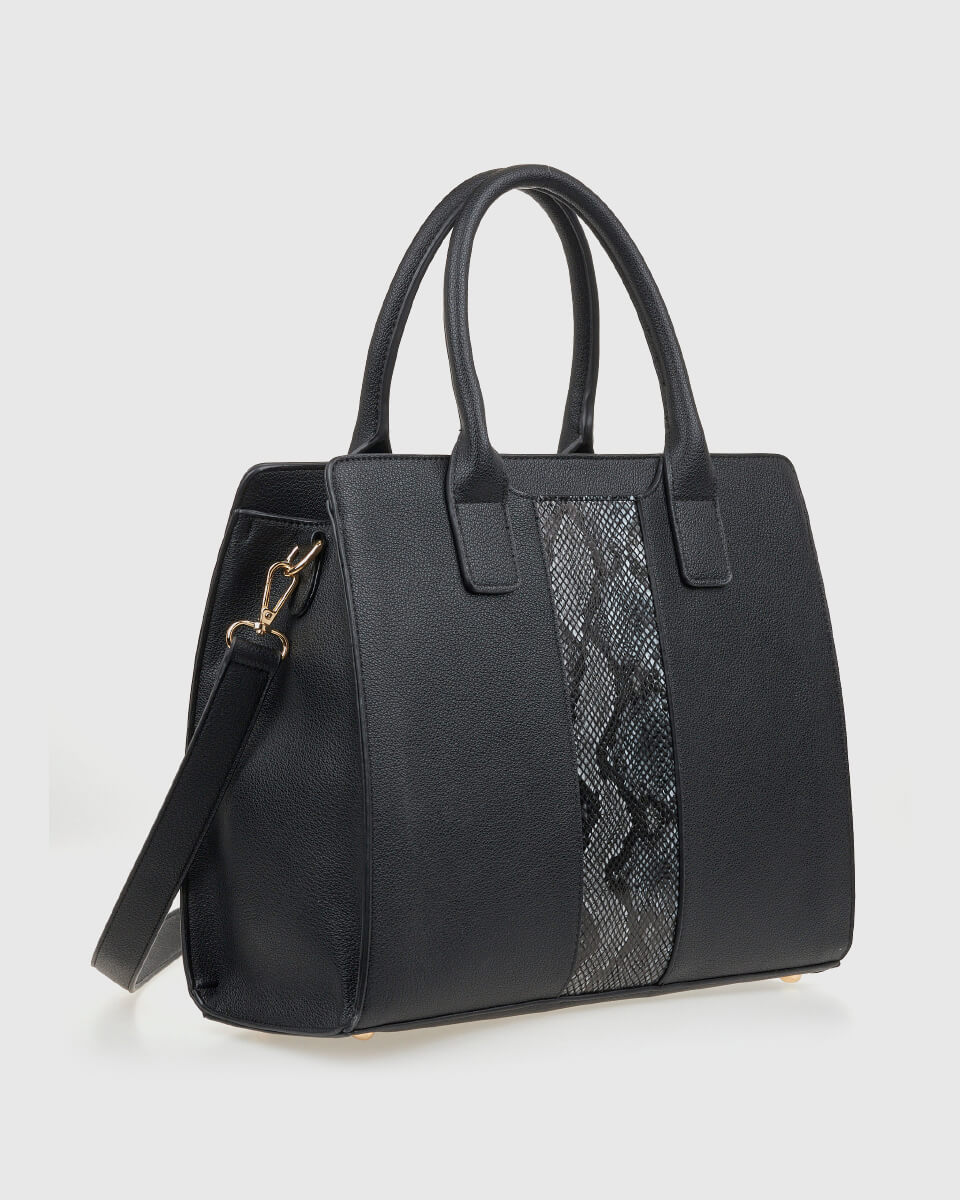 VERDE ΓΥΝΑΙΚΕΙΑ ΤΣΑΝΤΑ ΧΕΙΡΟΣ 16-0008179  ANIMAL PRINT ΜΑΥΡΟ