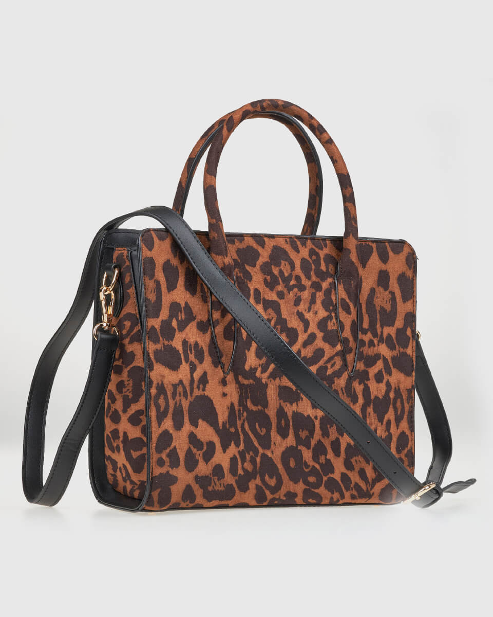 VERDE ΓΥΝΑΙΚΕΙΑ ΤΣΑΝΤΑ ΧΕΙΡΟΣ 16-0008296  ANIMAL PRINT ΚΑΦΕ